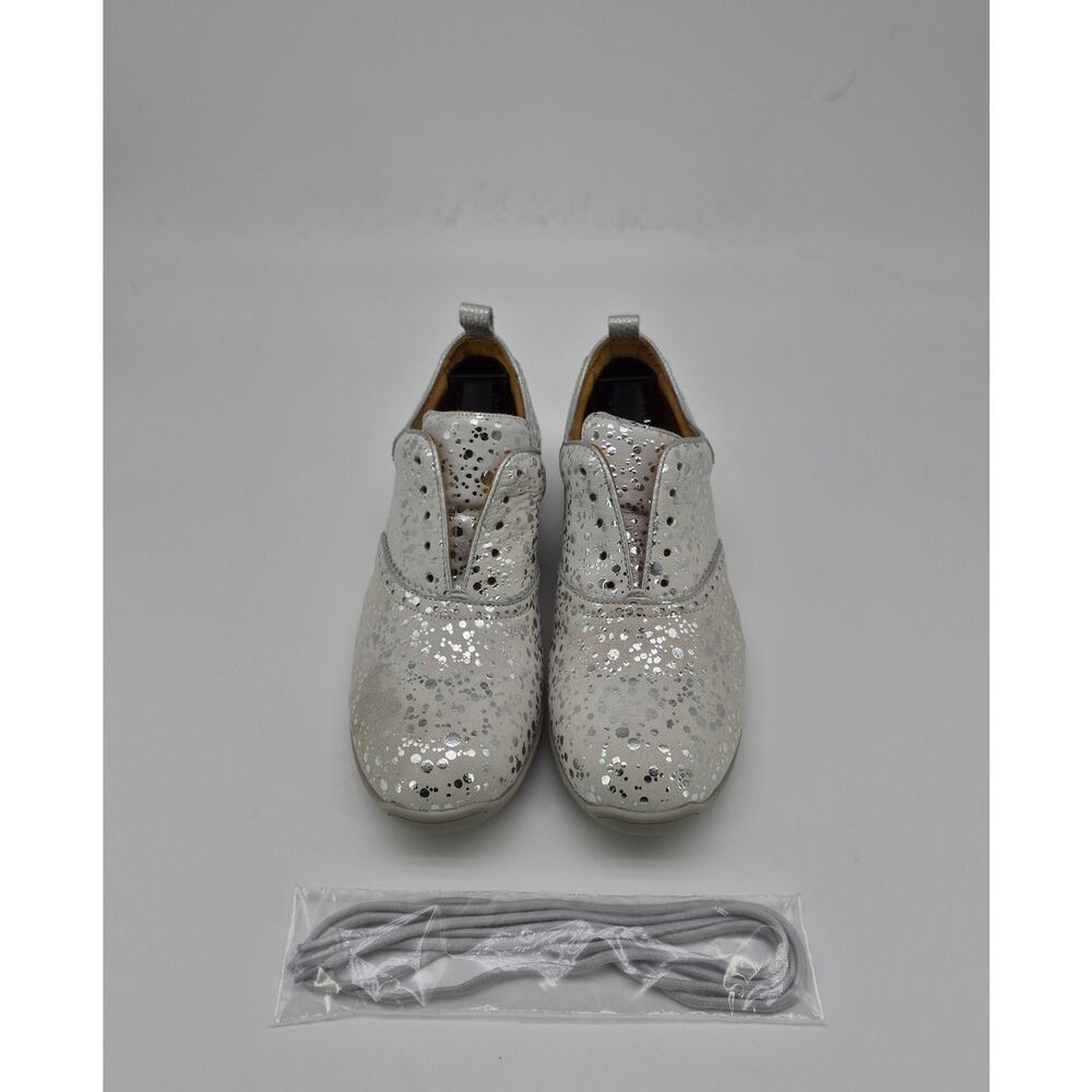Westees Silver Metallic Speckled Golf Shoes Women Sz 9 Slip On Leather NEW